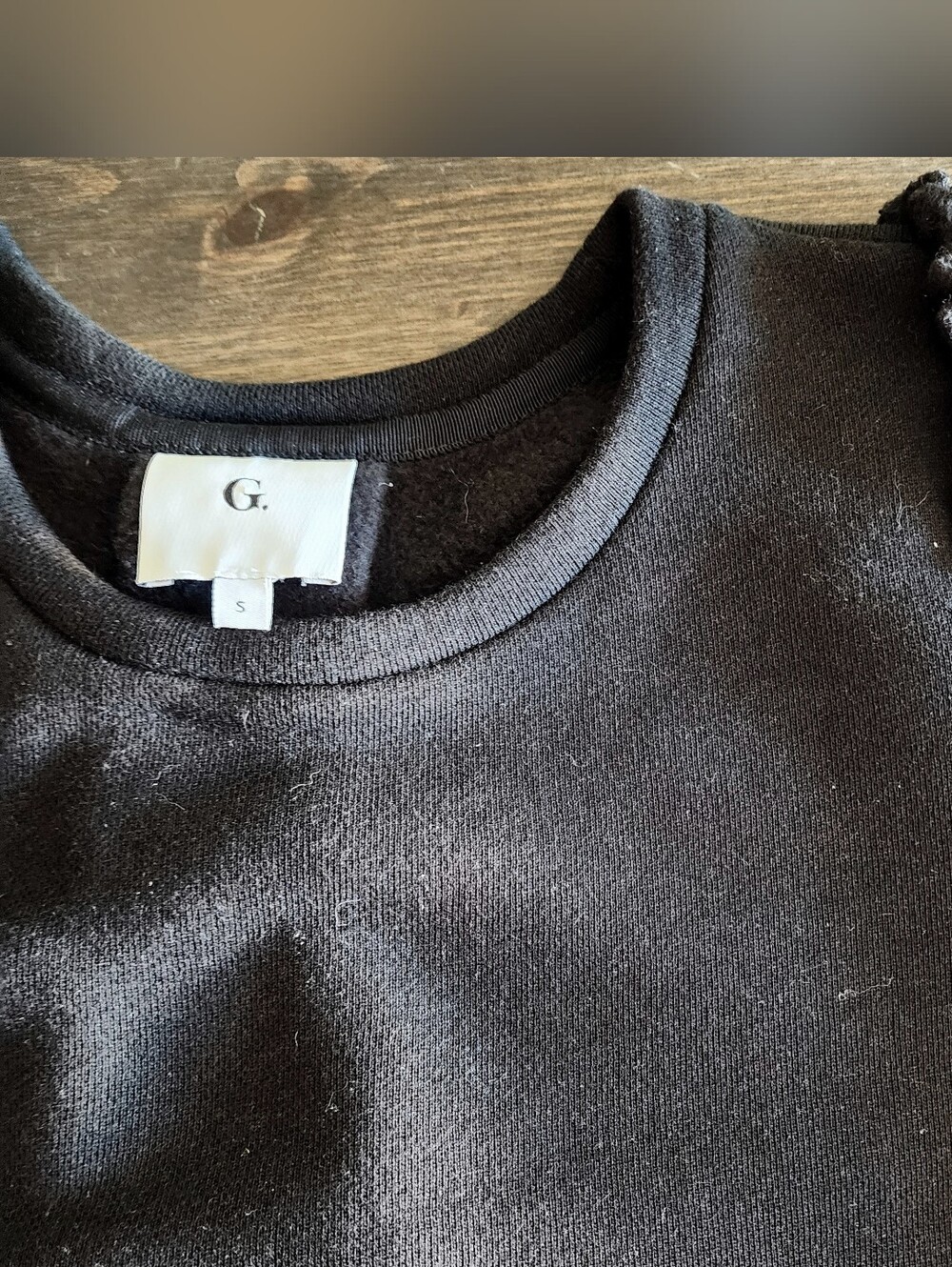 💐2/$25 G. Los Angeles Womens Black Crewneck Sweatshirt W Ruffles, Size Small